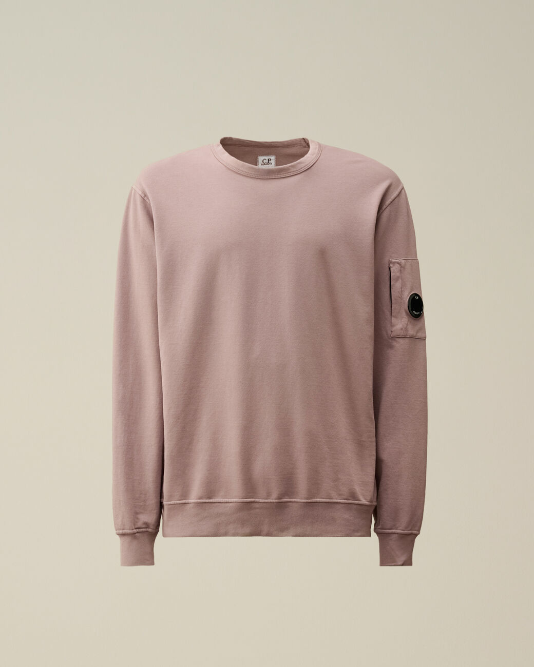C.P. Company Light Fleece Crewneck Lens Sweatshirt Pink