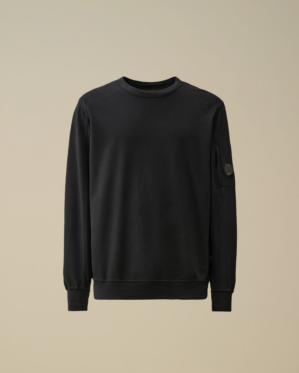 C.P. Company Light Fleece Crewneck Lens Sweatshirt Black