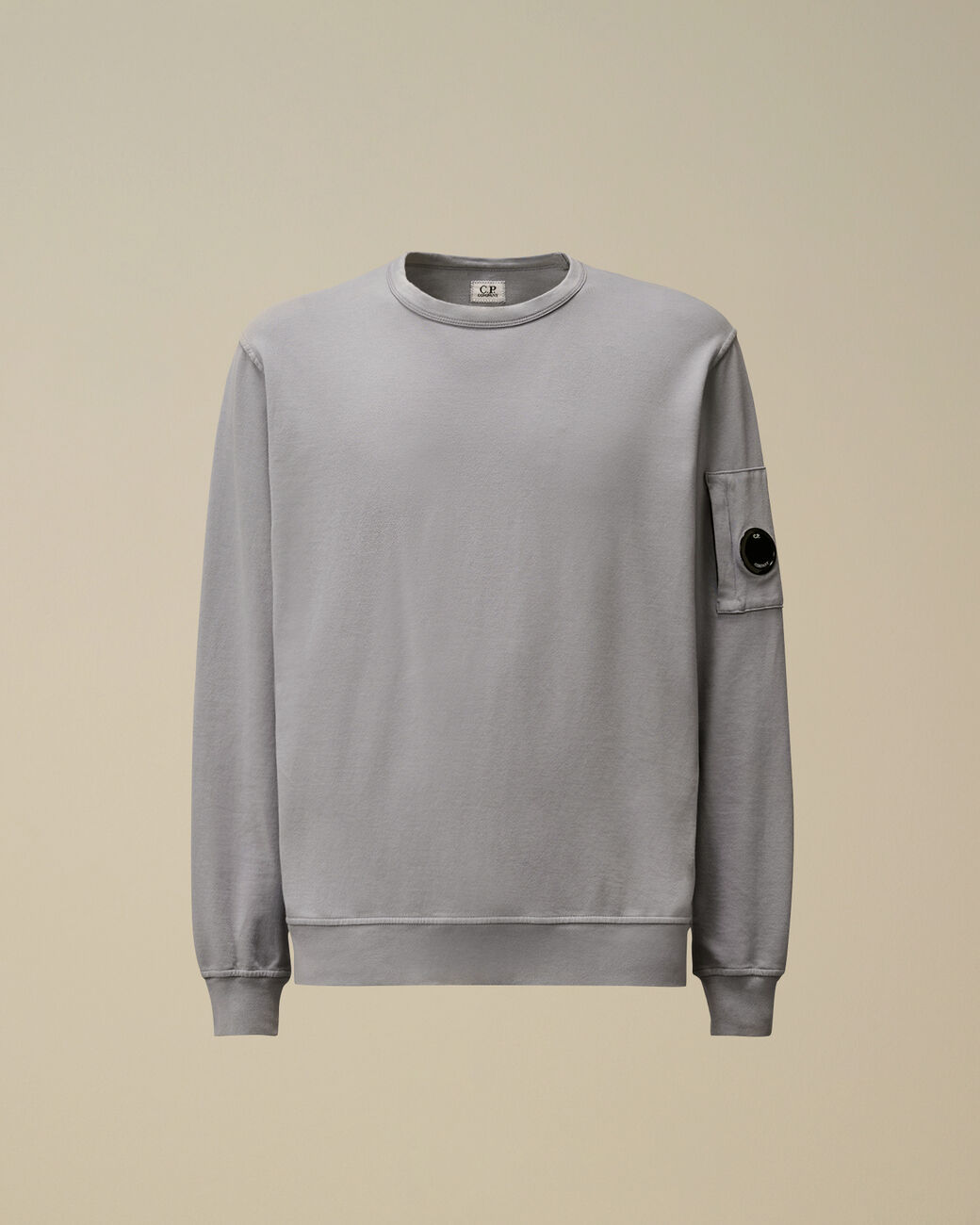 C.P. Company Light Fleece Crewneck Lens Sweatshirt Grey