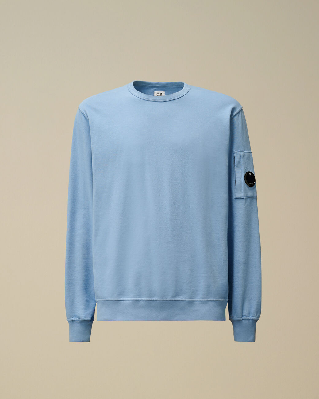 C.P. Company Light Fleece Crewneck Lens Sweatshirt Sky Blue