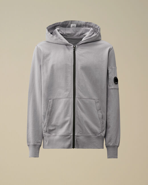 C.P. Company Light Fleece Full Zip Hooded Sweatshirt Lavender Violet