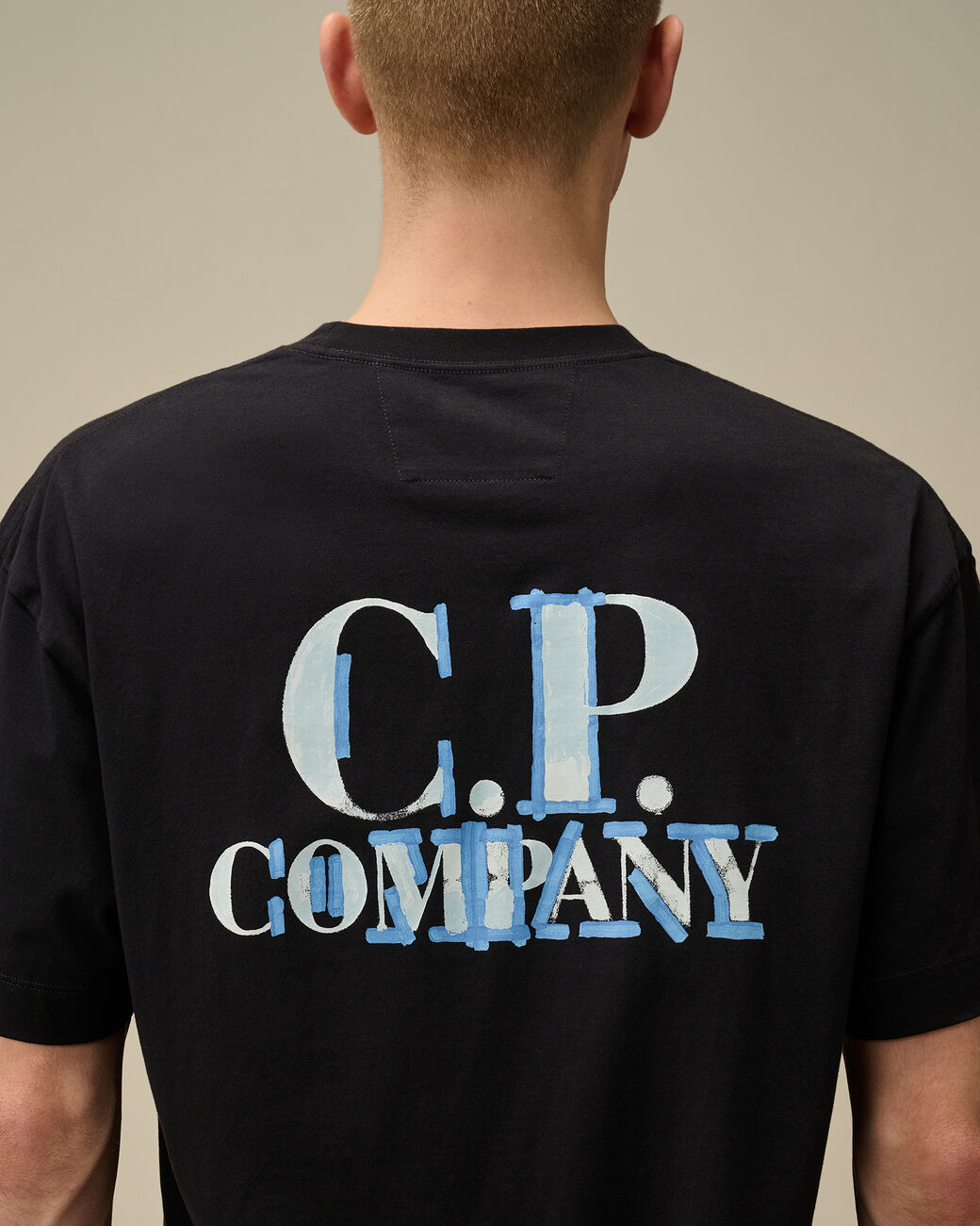 C.P. Company 30/1 Jersey Printed Logo T-Shirt Navy