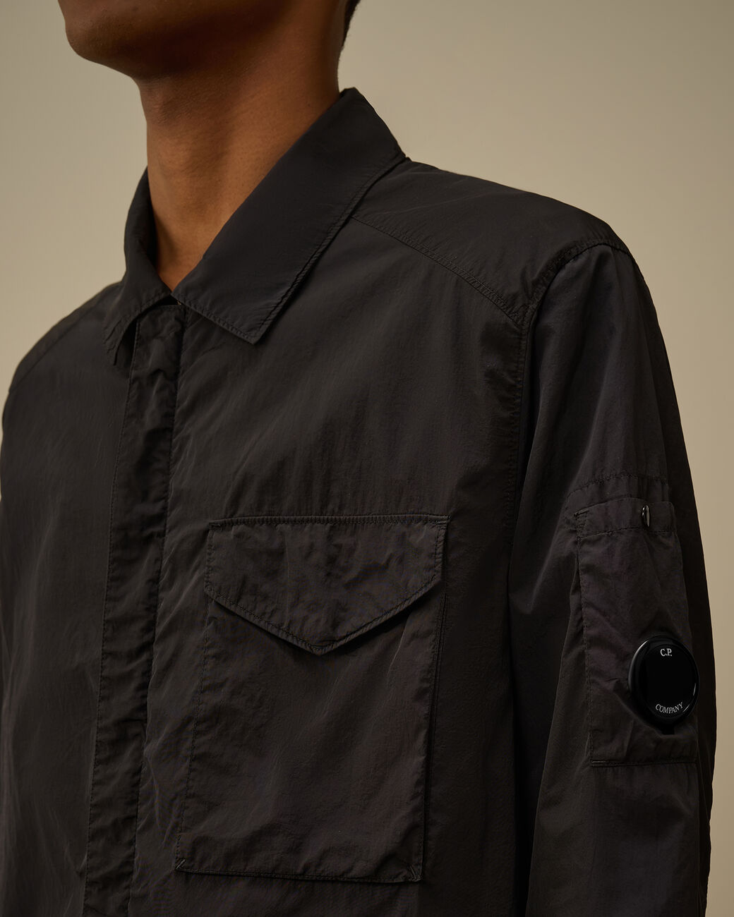 C.P. Company Chrome-R Lens Zipped Overshirt - Total Eclipse