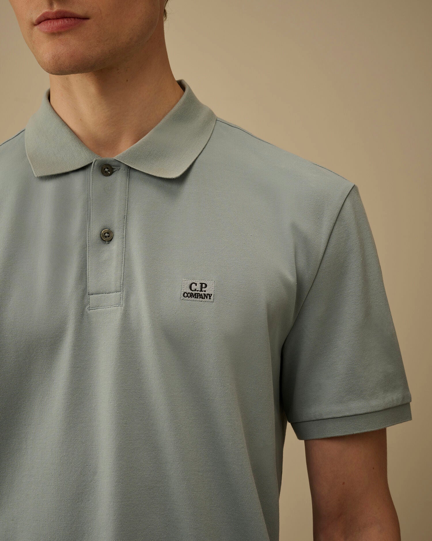C.P. Company Stretch Piquet Polo - Silver Blue