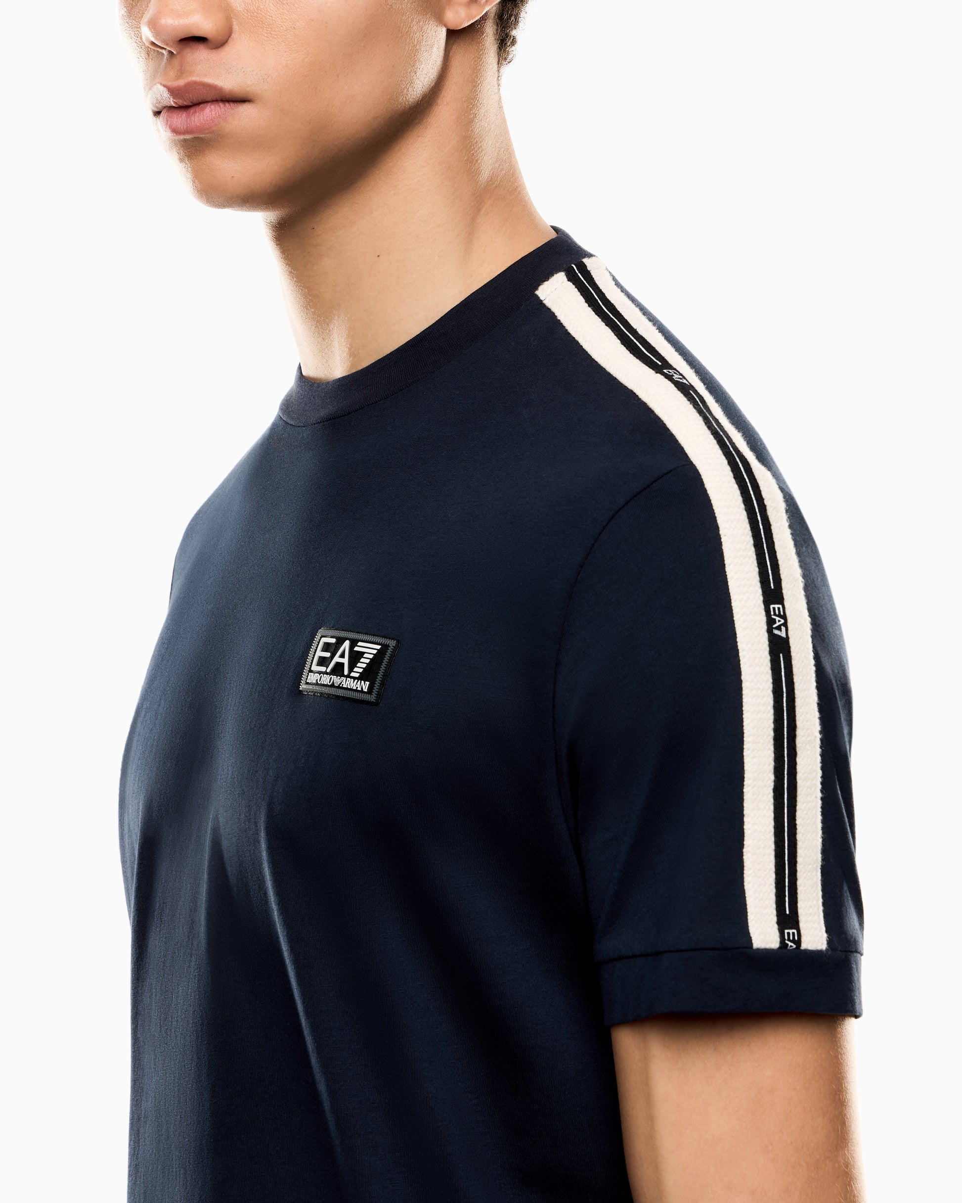 EA7 Logo Tape T-Shirt - Navy