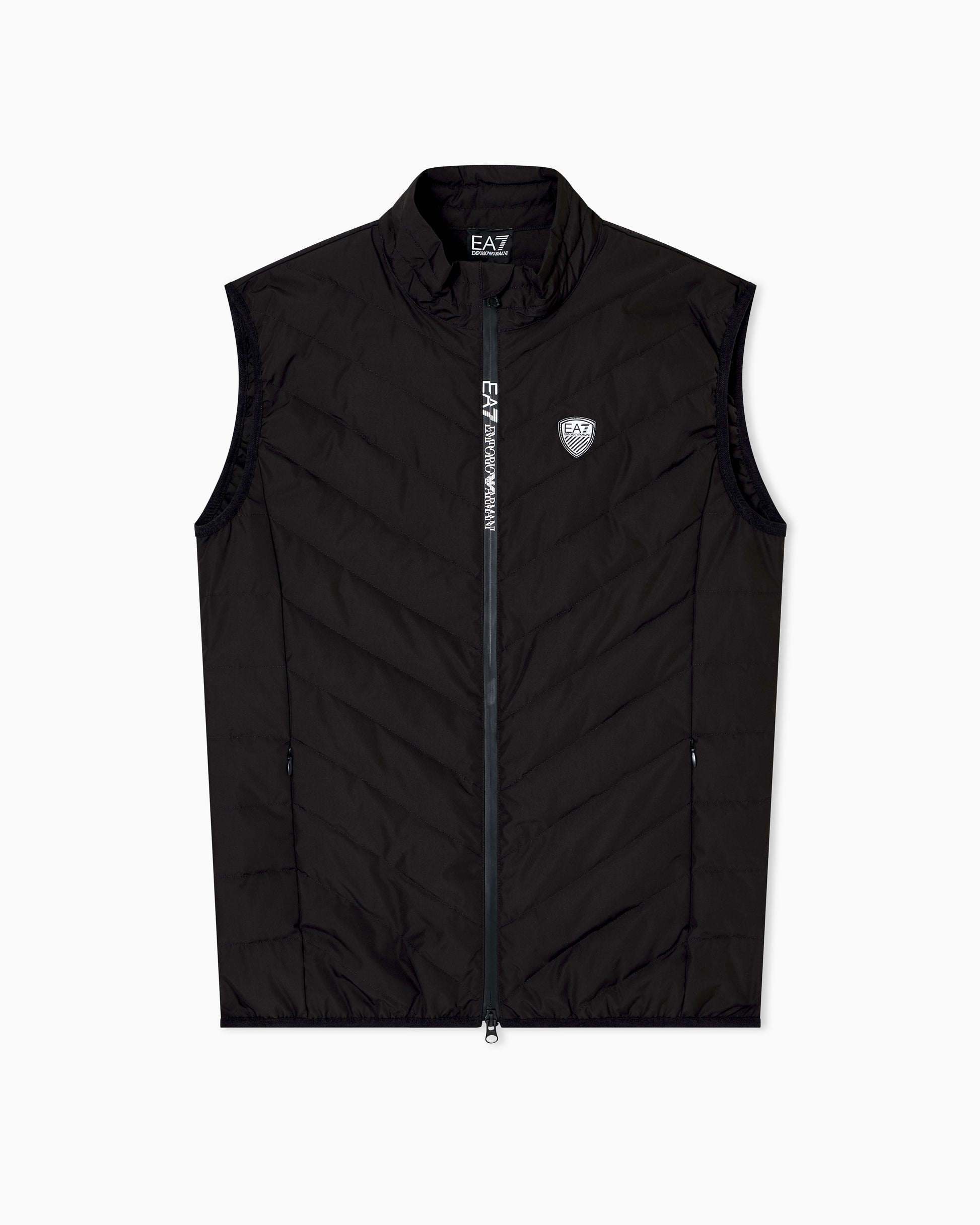 EA7 Technical Fabric Logo Padded Gilet - Black