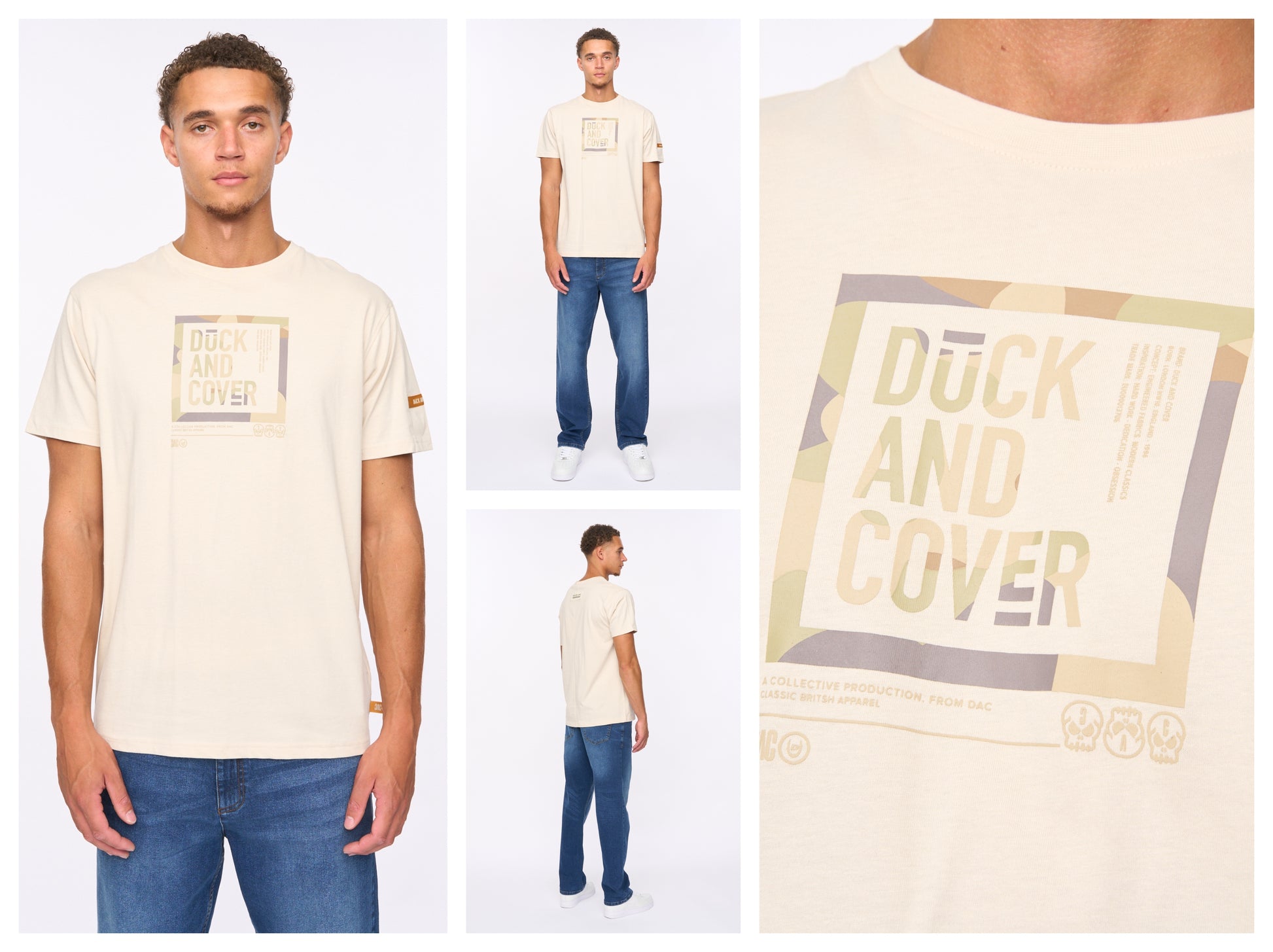 Duck & Cover Primatic T-Shirt Off White