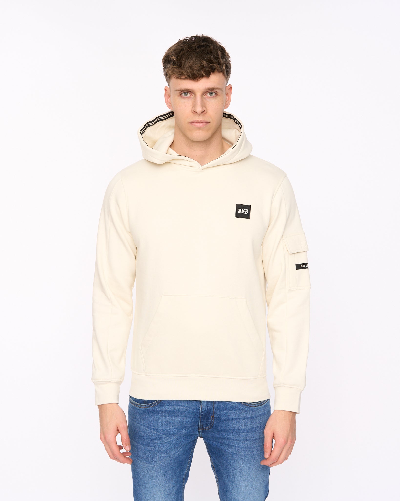 Duck & Cover Wrentham Hoodie - Light Stone