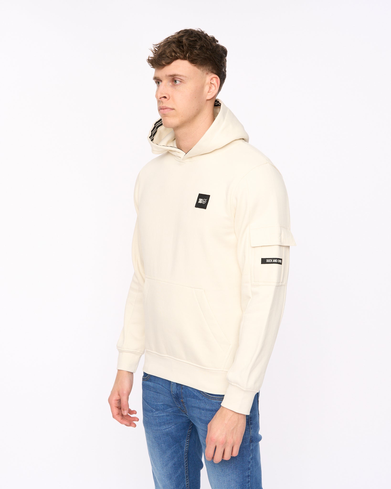Duck & Cover Wrentham Hoodie - Light Stone