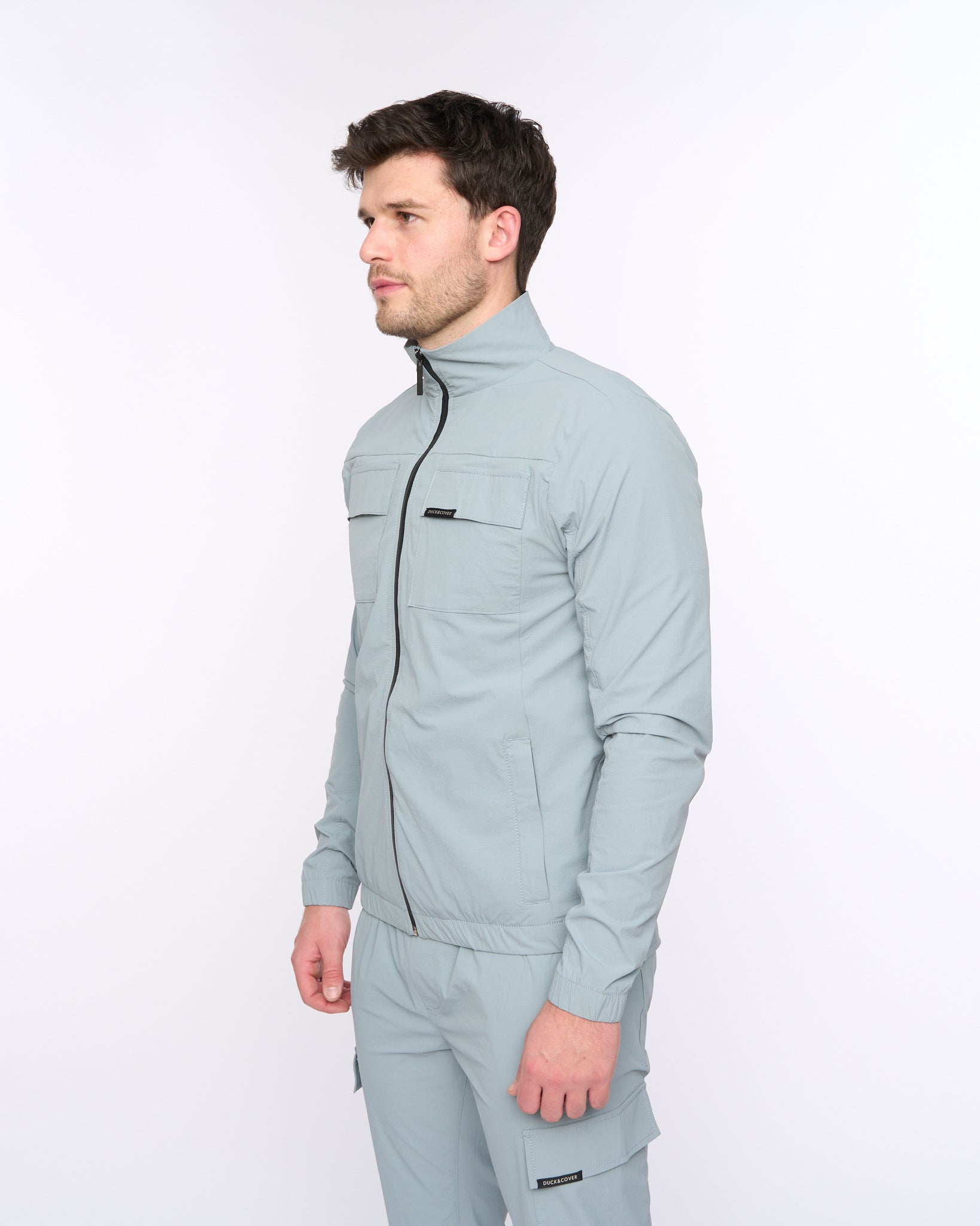Duck & Cover Chamata Jacket Steel Blue