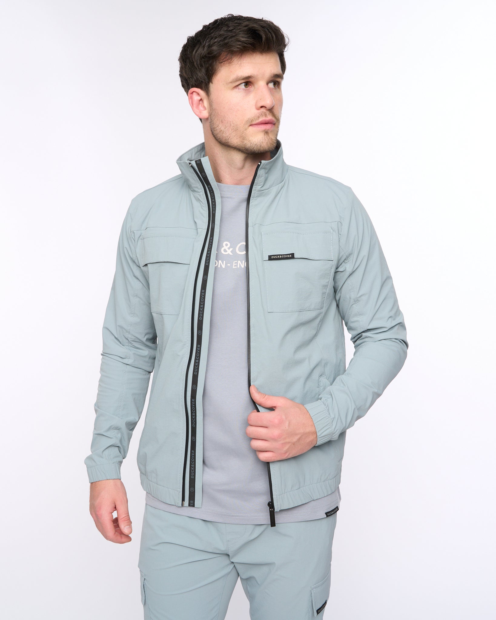 Duck & Cover Chamata Jacket Steel Blue
