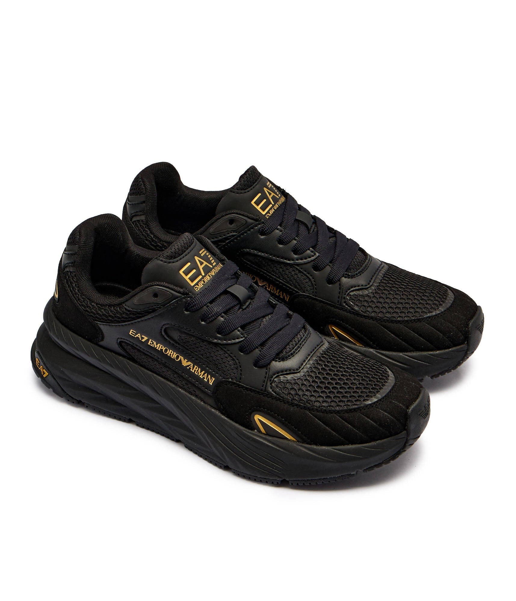 EA7 Crusher Sonic Mix Trainers - Black/Gold