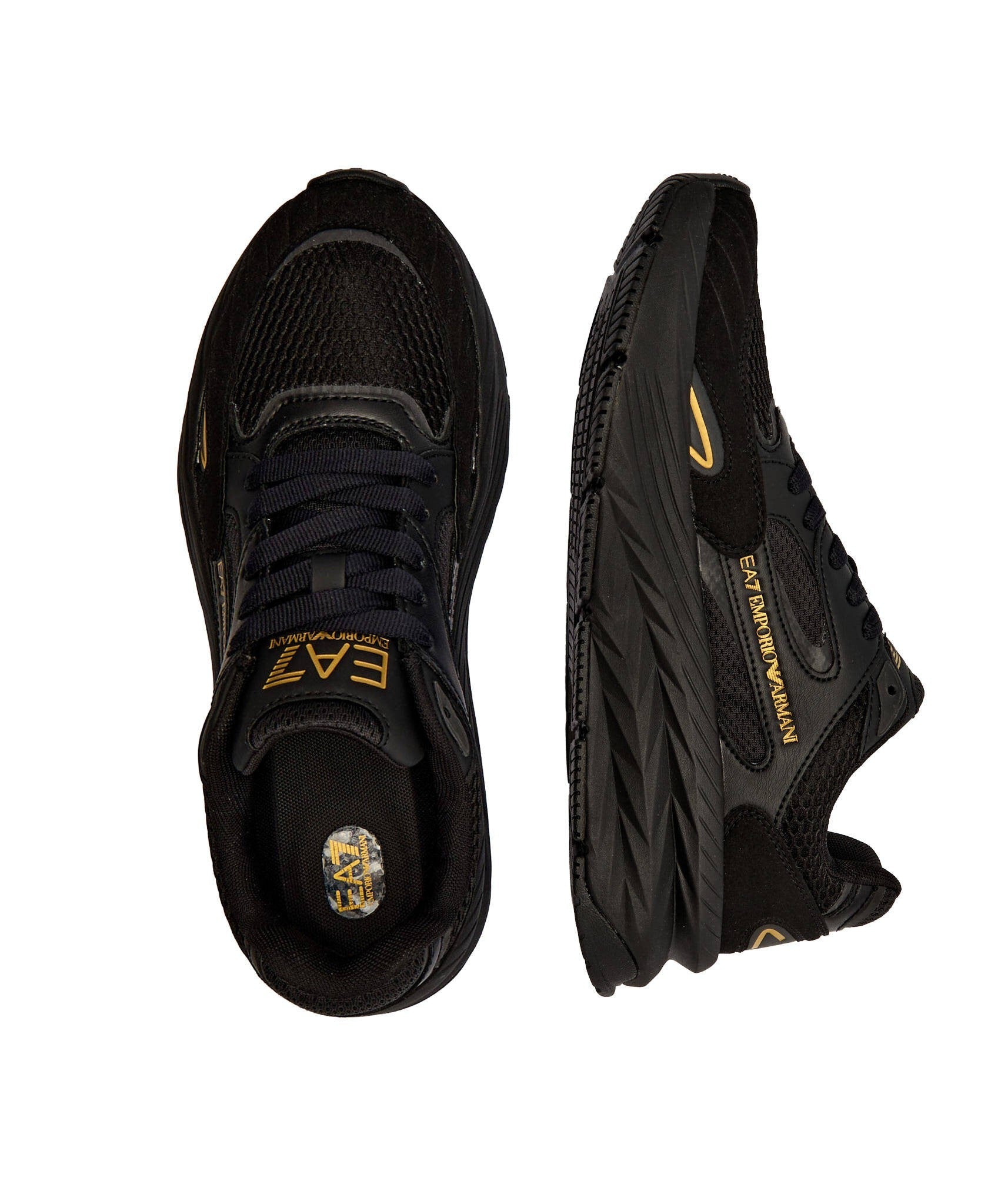 EA7 Crusher Sonic Mix Trainers - Black/Gold
