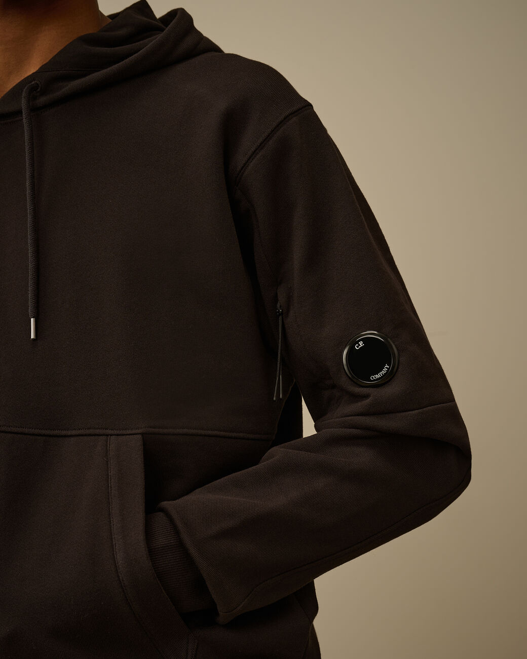 C.P. Company Diagonal Raised Fleece Hoodie Black