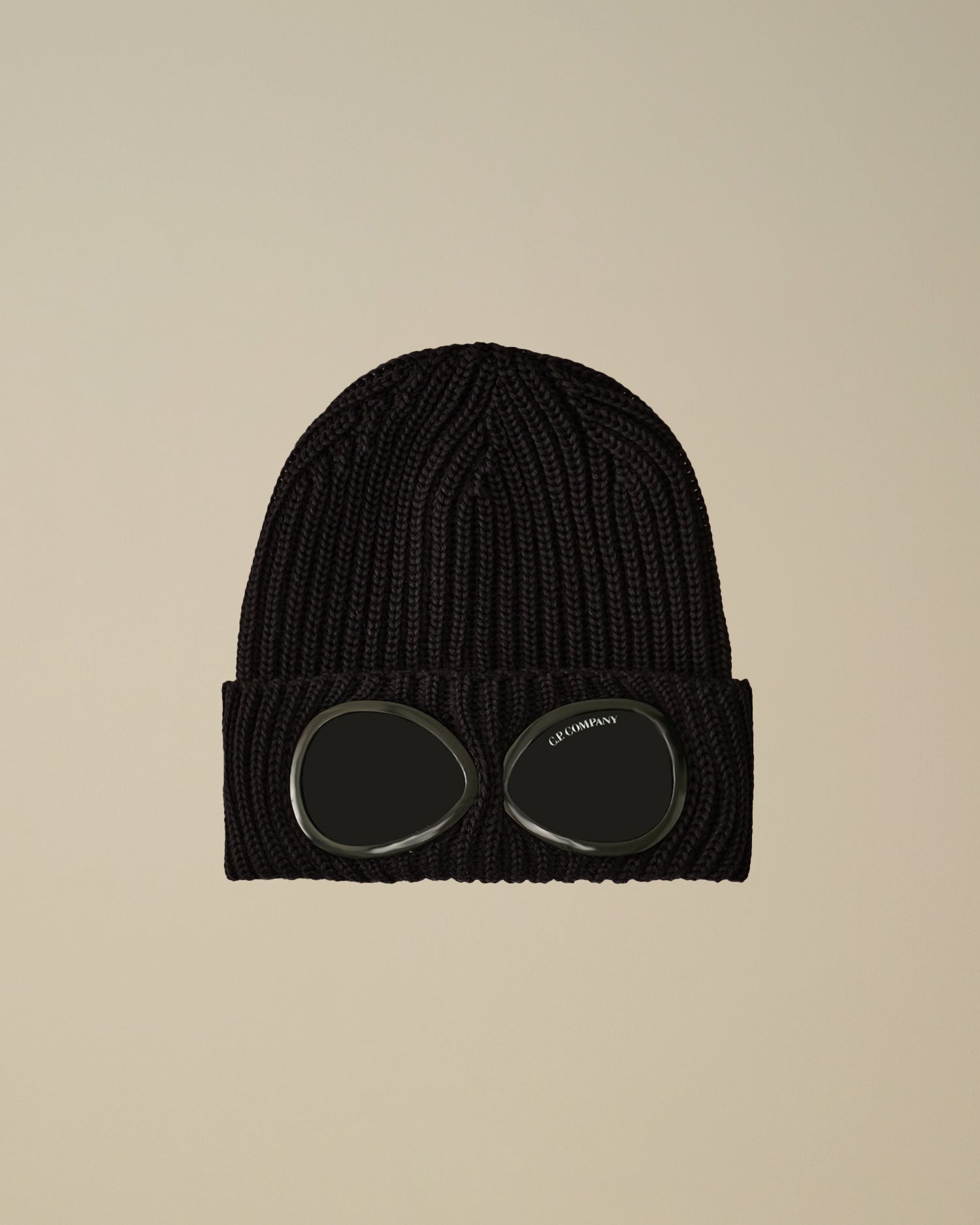 C.P. Company Extrafine Wool Goggle Beanie - Black