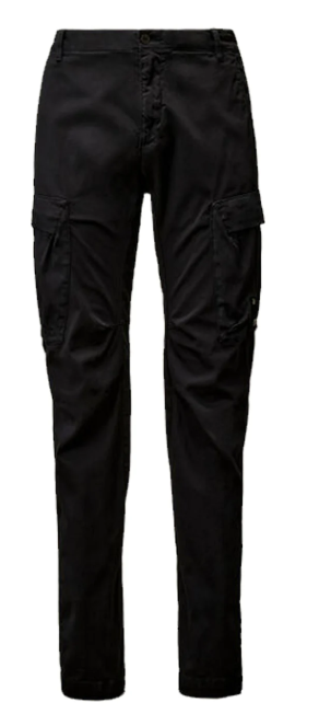 C.P. Company Stretch Sateen Cargo Lens Pants Black