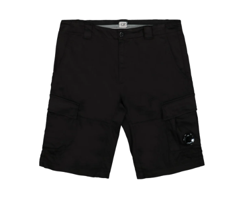 C.P. Company Stretch Sateen Cargo Shorts - Black