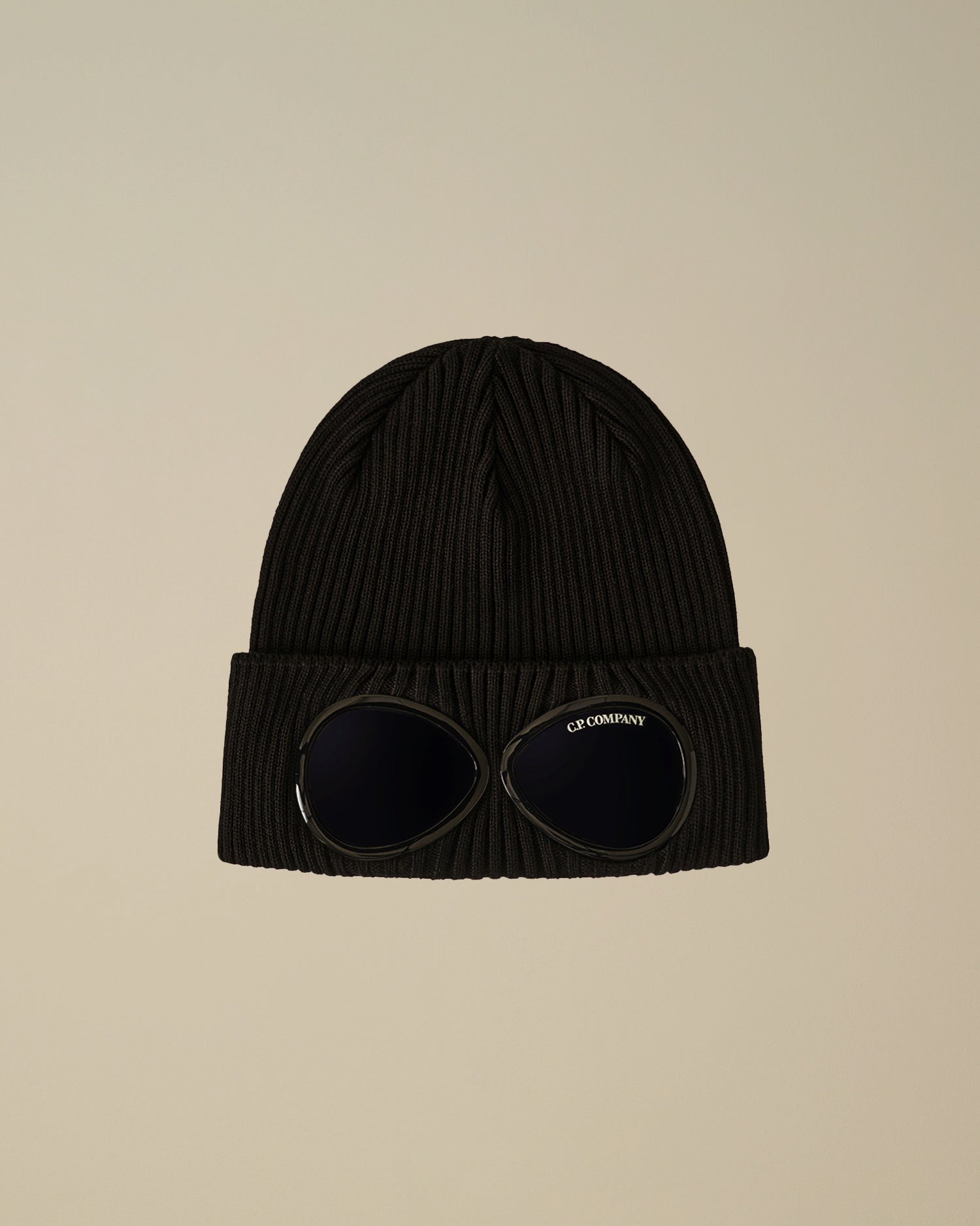C.P. Company Cotton Goggle Beanie - Black
