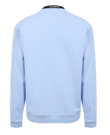 C.P. Company Diagonal Raised Fleece Crewneck Lens Sweatshirt Sky Blue