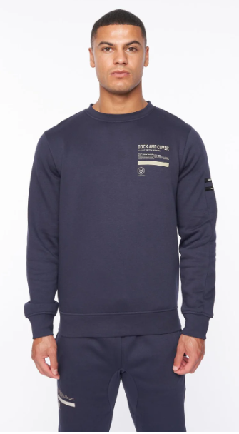 Duck & Cover Jennerkins Crew Sweatshirt Navy