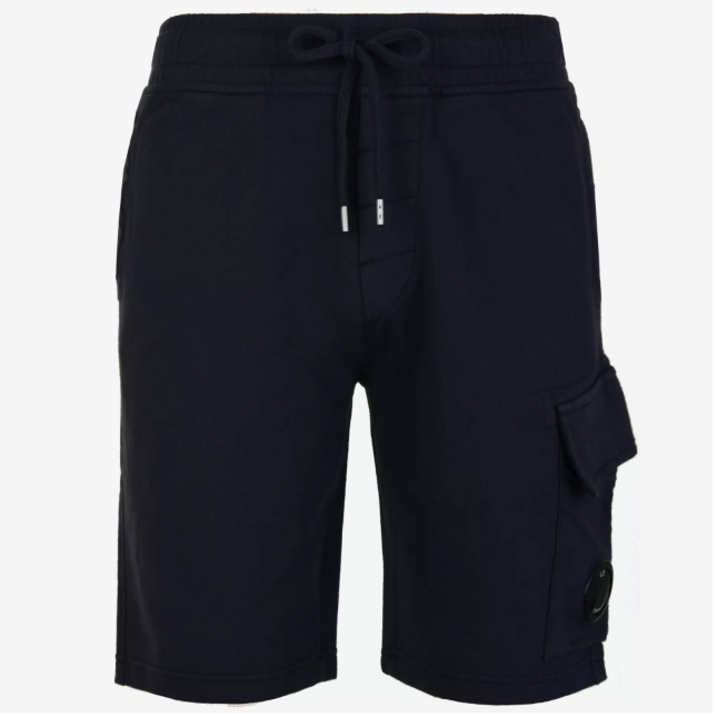 C.P. Company Light Fleece Cargo Lens Shorts - Navy