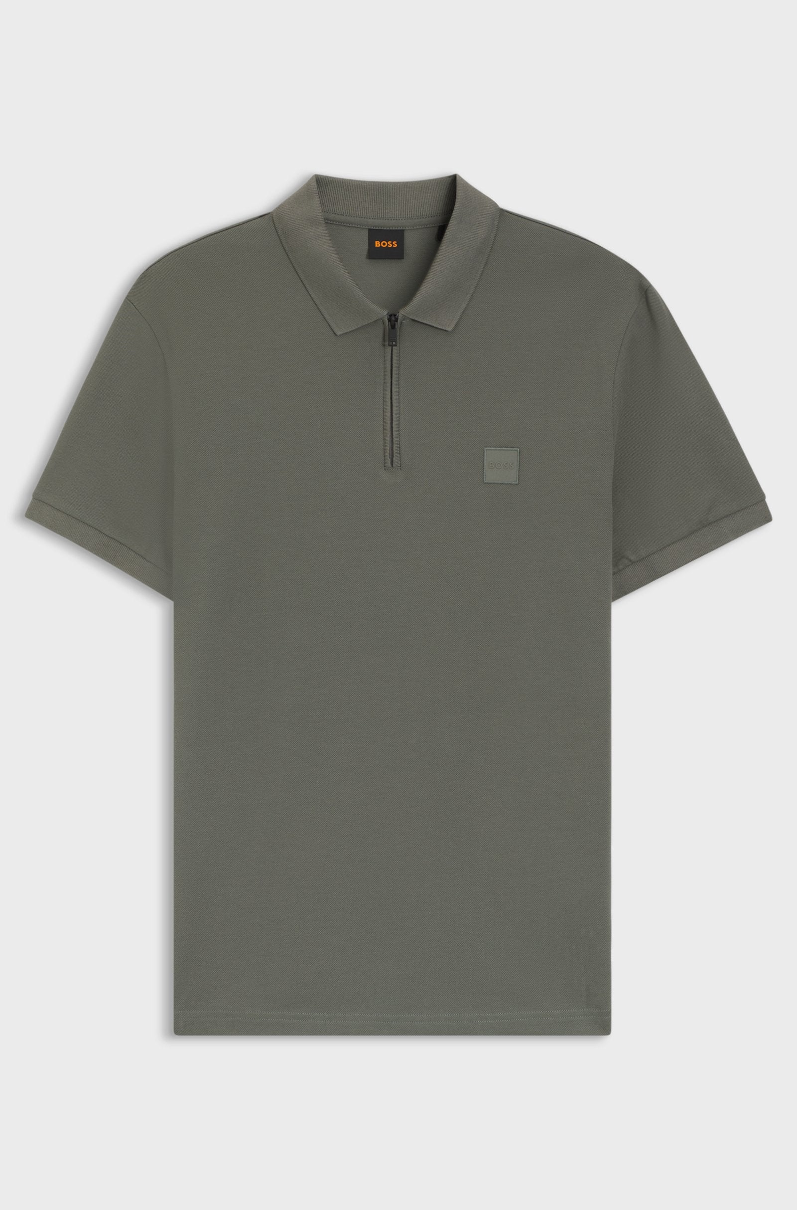 Boss Passerzip Stretch Polo - Grey