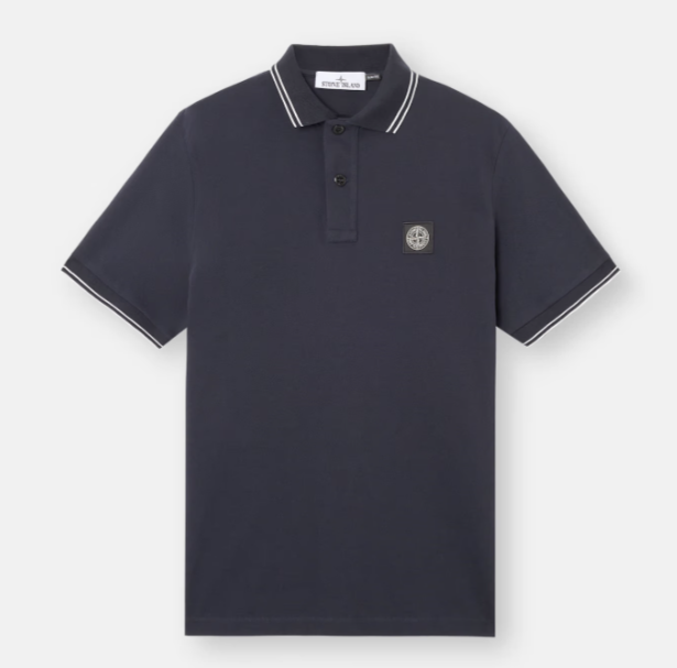 Stone Island Patch Logo Polo Navy