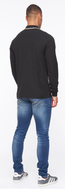 Duck & Cover Roxberry Long Sleeve Polo Black